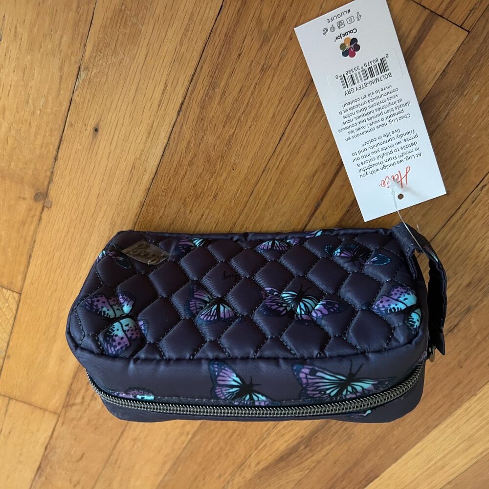 Lug Bolt Mini Pouch - Butterfly Grey Print - NWT